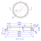 Turbo Outlet Flange - Garrett GTX29, GT30/GTX30, GT35/GTX35, GT40/GTX40 - 304 Stainless