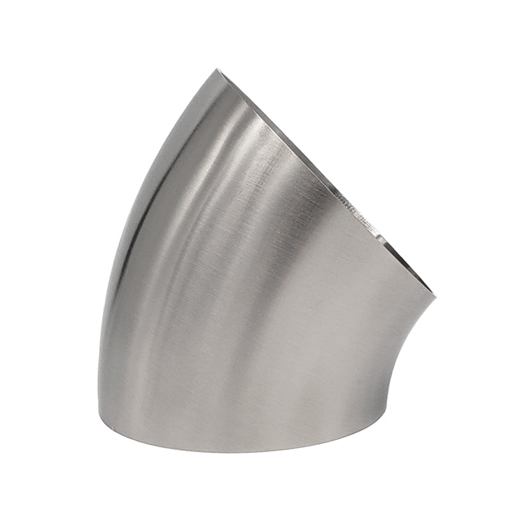 4.500" 14ga Tight Radius 45° Mandrel Bend - (4.500" CLR) - Brushed Finish - 304 Stainless