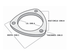 2.375" (60mm) 3-Bolt Exhaust Flange 304 Stainless