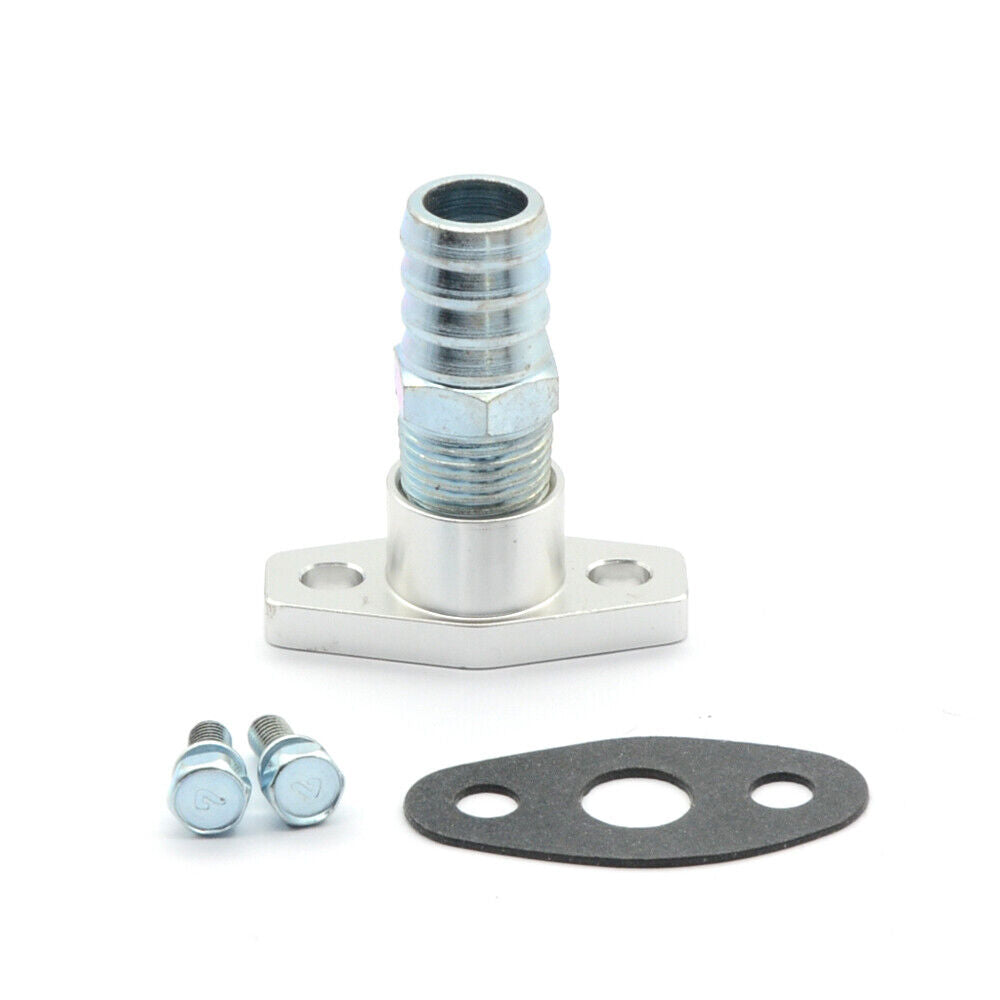 Billet Turbo Oil Drain Return Flange Kit to 16mm 5/8" Barb for GT25 GT30 G25 G30