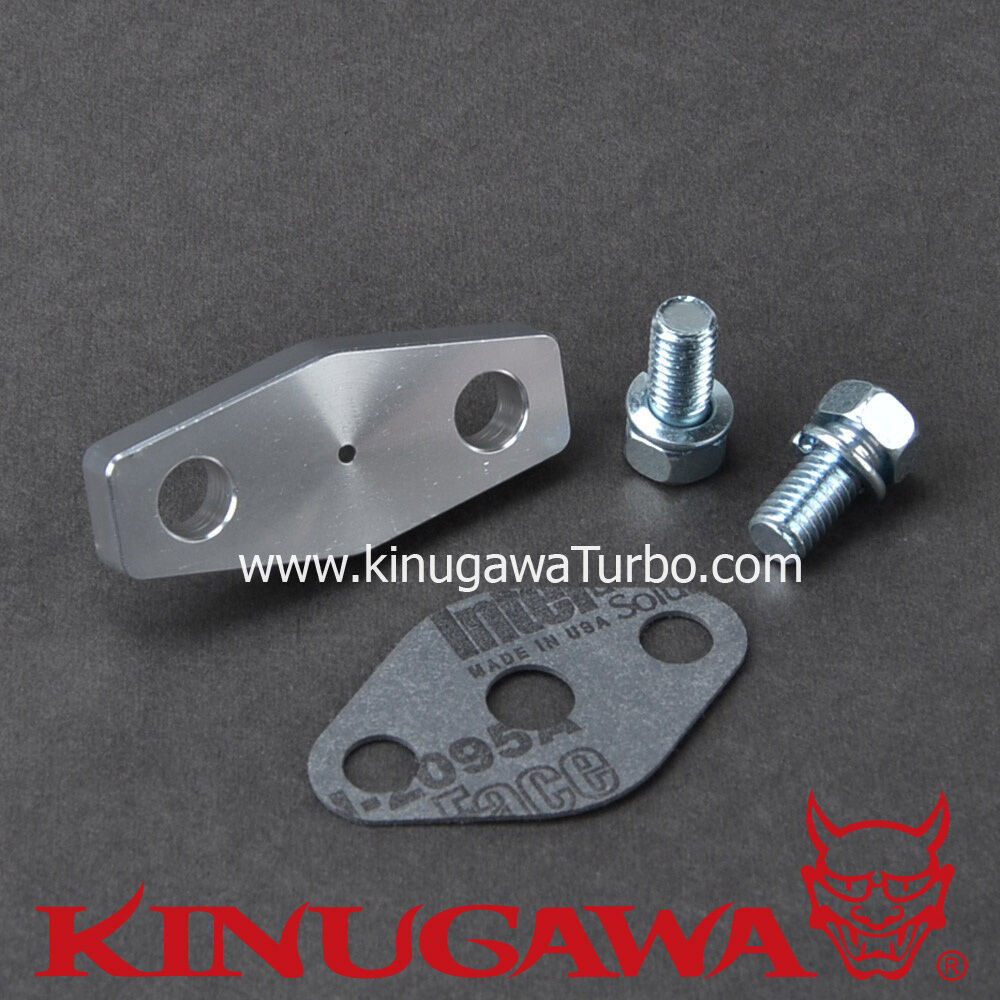 4AN Billet Alumimum Turbo Oil Feed Flange Hitachi HT18 HT18-2S 1.5mm Restrictor