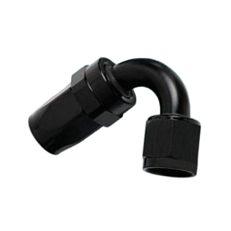 -20AN Female 120° Hose End, Swivel Style, Black Hard Anodized Aluminum