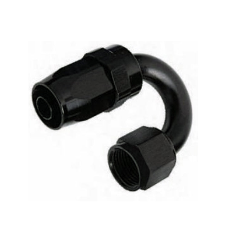 -4AN Female 180° Hose End, Swivel Style, Black Hard Anodized Aluminum
