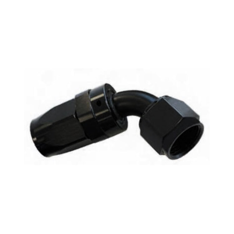 -8AN Female 60° Hose End, Swivel Style, Black Hard Anodized Aluminum