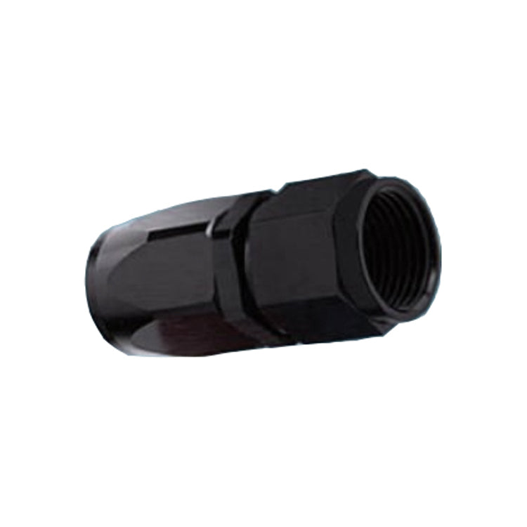 -8AN Female Straight Hose End, Swivel Style, Black Hard Anodized Aluminum