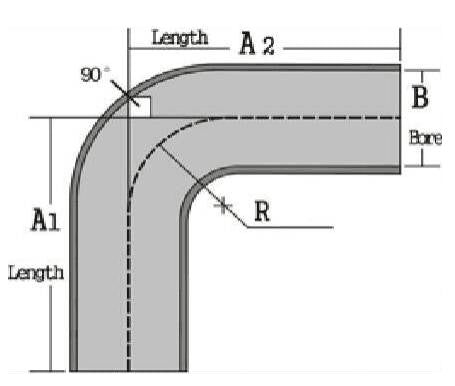 3.500" OD 14ga 90° Mandrel Bend - Polished OD - 6061 Aluminum - (5.250" CLR / 4.000" Legs)