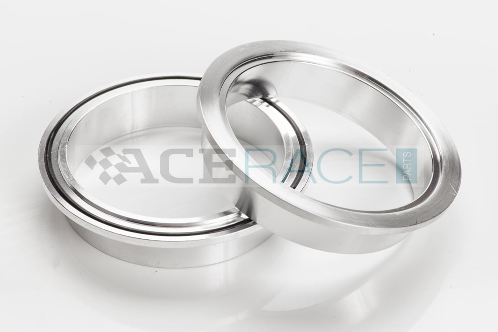 3.500" V-Band Assembly - Aluminum "Male + O-Ring/Female" Flanges, 304 Stainless Clamp