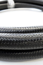 -6AN Black Nylon Braided Flex Hose with Reinforced Rubber Liner - 50 Foot Length