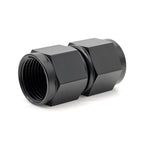 -12AN Female AN Flare Union Straight Adapter, Swivel Style, Black Hard Anodized Aluminum