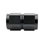 -12AN Female AN Flare Union Straight Adapter, Swivel Style, Black Hard Anodized Aluminum
