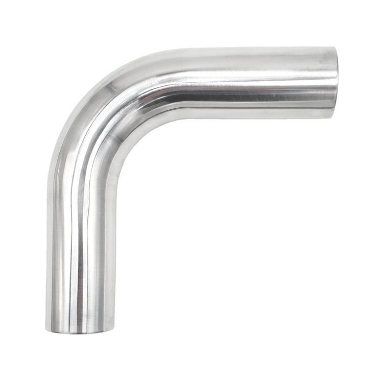 2.500" OD 16ga 90° Mandrel Bend - Polished OD - 6061 Aluminum - (3.750" CLR / 6.000" Legs)