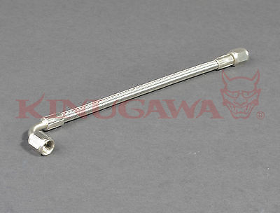Braided Steel Teflon Hose 4/8" 6AN to 6AN Straight - 90 Degrees 24"