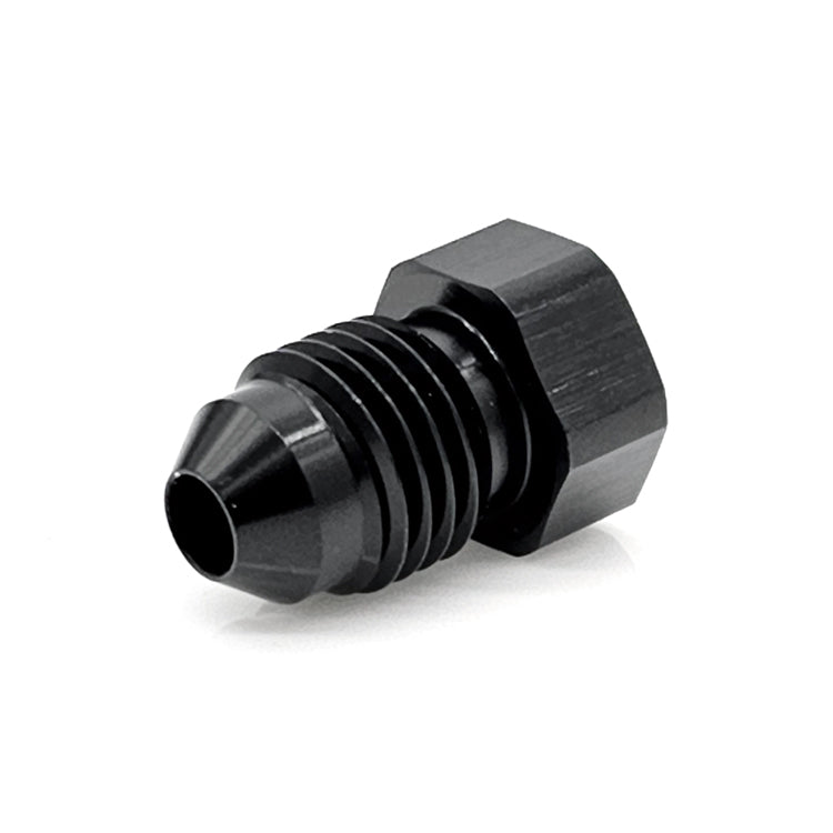 -8AN AN Flare Hex Plug, 6061 Aluminum, Black Hard Anodized