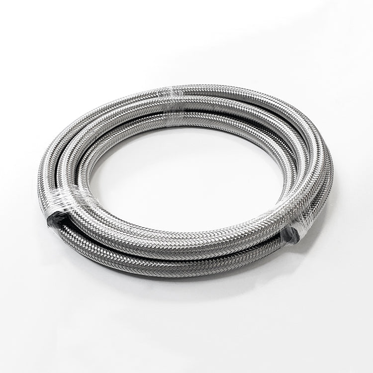 -8AN Stainless Steel Braided Flex Hose with Reinforced Rubber Liner - 5 Foot Length