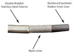 -10AN Stainless Steel Braided Flex Hose with Reinforced Rubber Liner - 10 Foot Length