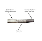 -4AN Stainless Steel Braided Flex Hose with Reinforced Rubber Liner - 20 Foot Length
