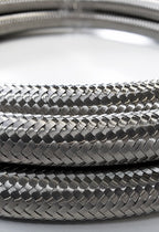 -6AN Stainless Steel Braided Flex Hose with Reinforced Rubber Liner - 5 Foot Length