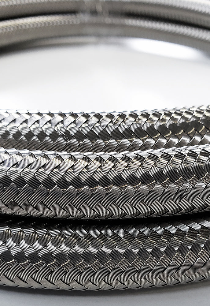 -16AN Stainless Steel Braided Flex Hose with Reinforced Rubber Liner - 5 Foot Length