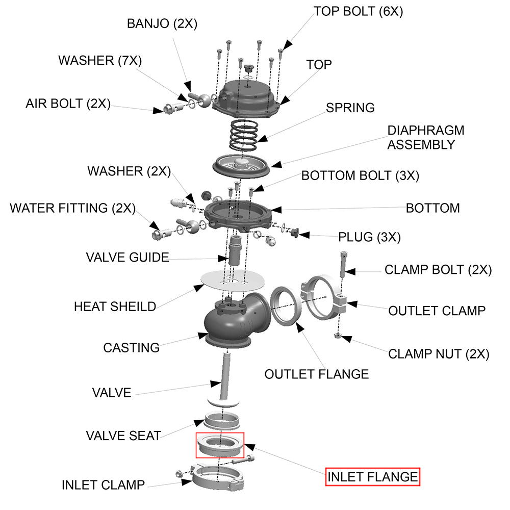 Inlet Flange for TiAL 44mm MV-R Wastegate 304 Stainless